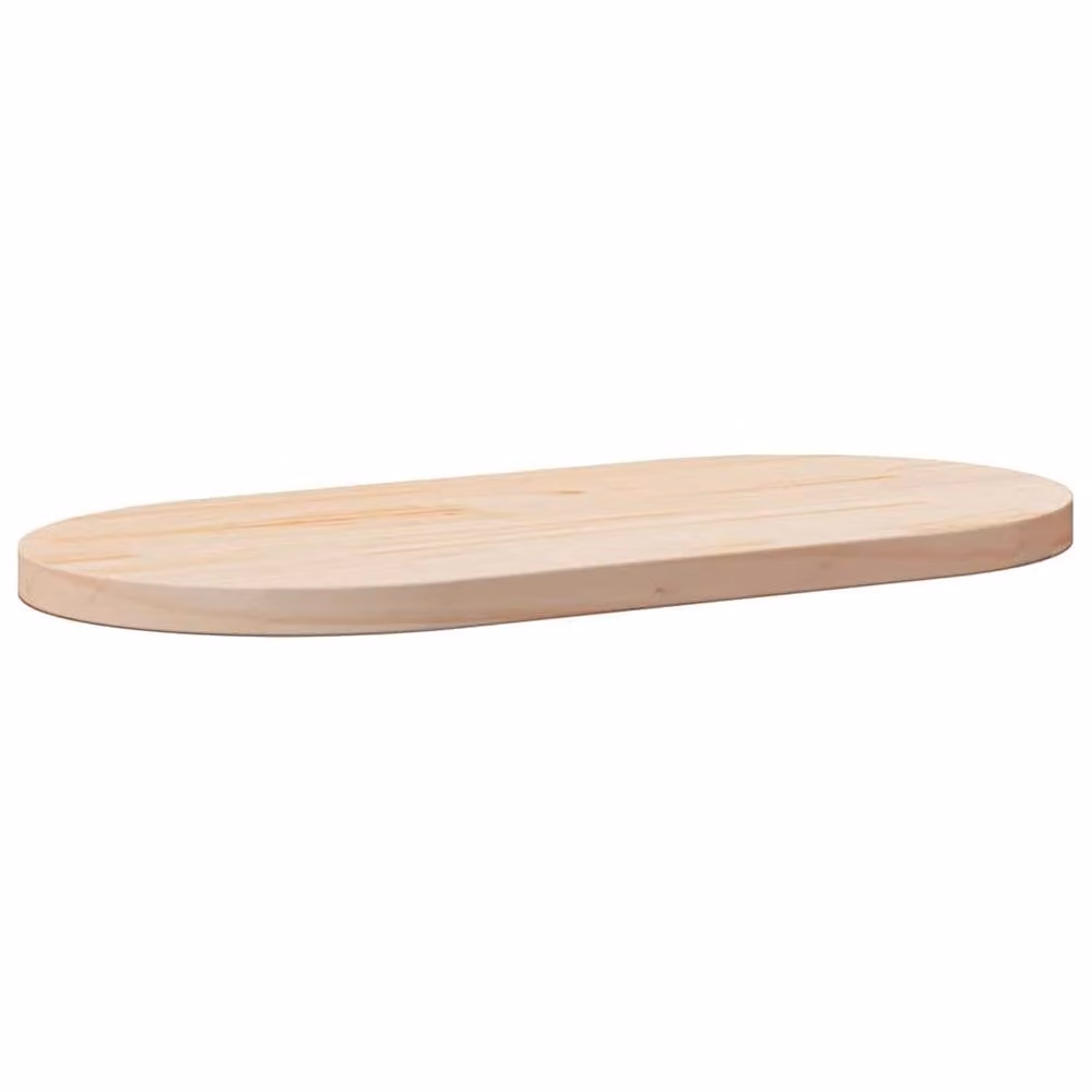 Berkfield Home Oval Solid Wood Pine Table Top in Light Oak, W: 80 cm, D: 40 cm, H: 2.5 cm