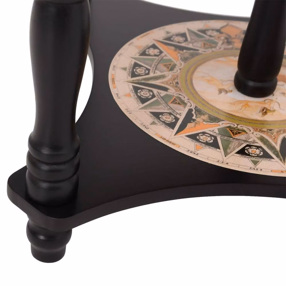 Berkfield Home Globe Bar Wine Stand in Black Solid Eucalyptus Wood, W/D/H: 42.0 x 57.0 x 42.0 cm – 4