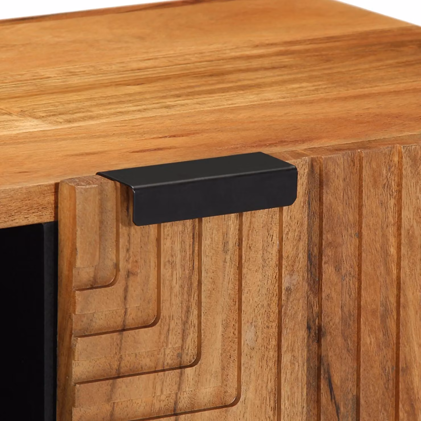 Berkfield Home Industrial TV Cabinet in Brown Solid Acacia Wood, W/D/H: 80 x 31.5 x 46 cm – 5