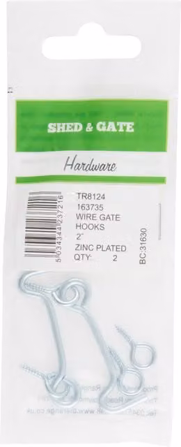 Hiatt Zinc Plated Galvanised Wire Gate Hooks in Silver
