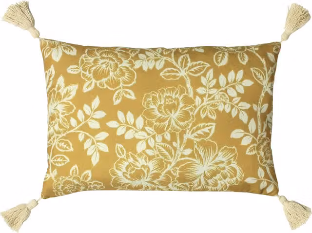 Make It A Home Somerton Floral Rectangular Cushion in Yellow and Orange