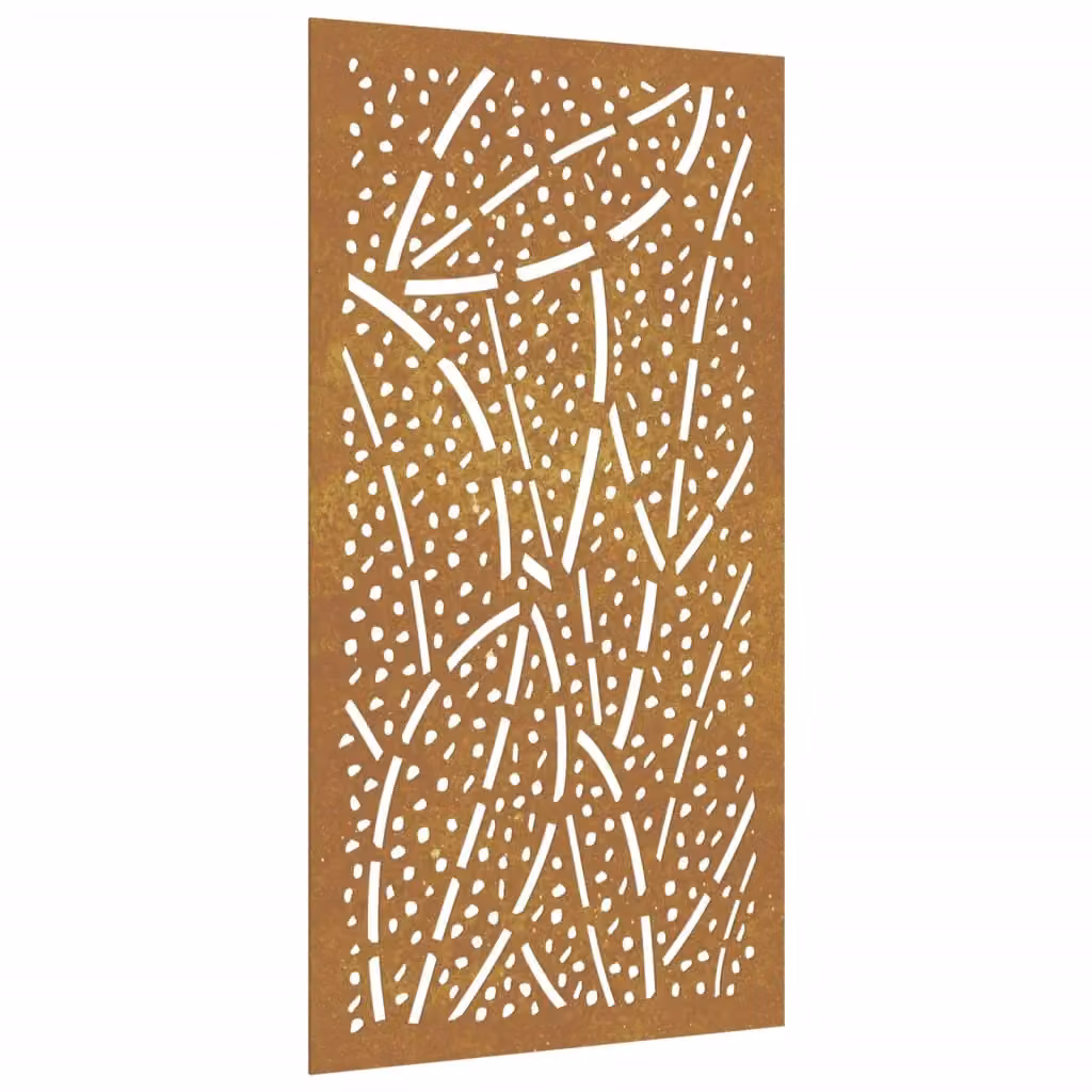 Berkfield Home Garden Brown Metal Leaf Design Wall Decoration, W: 105 cm, H: 55 cm – 2