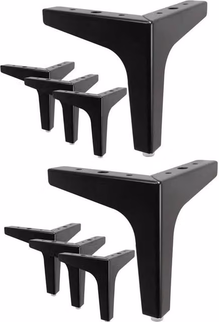 PAWNORA 8-Piece Black Metal Furniture Legs, 10.16 cm – 1