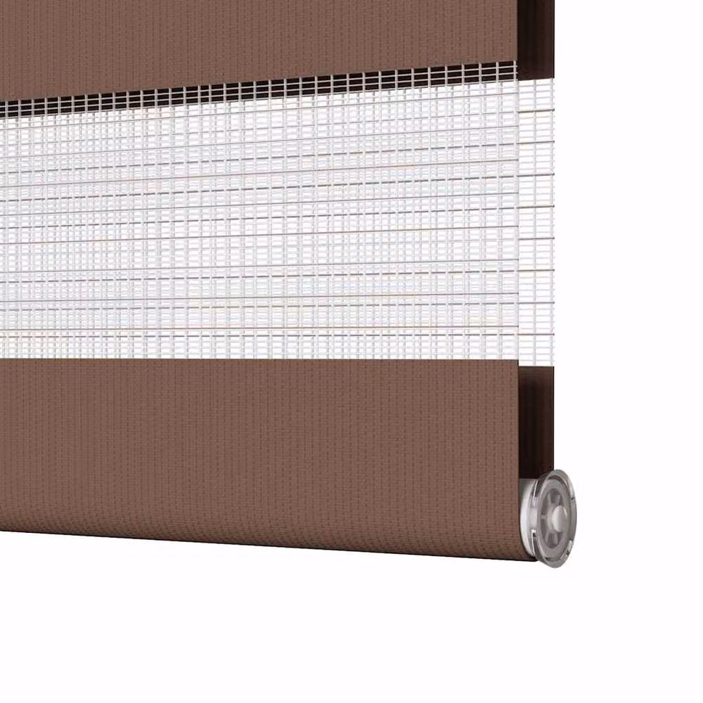 Berkfield Home Elegant Zebra Blind in Brown, Polyester, W: 45 cm, H: 200 cm – 4