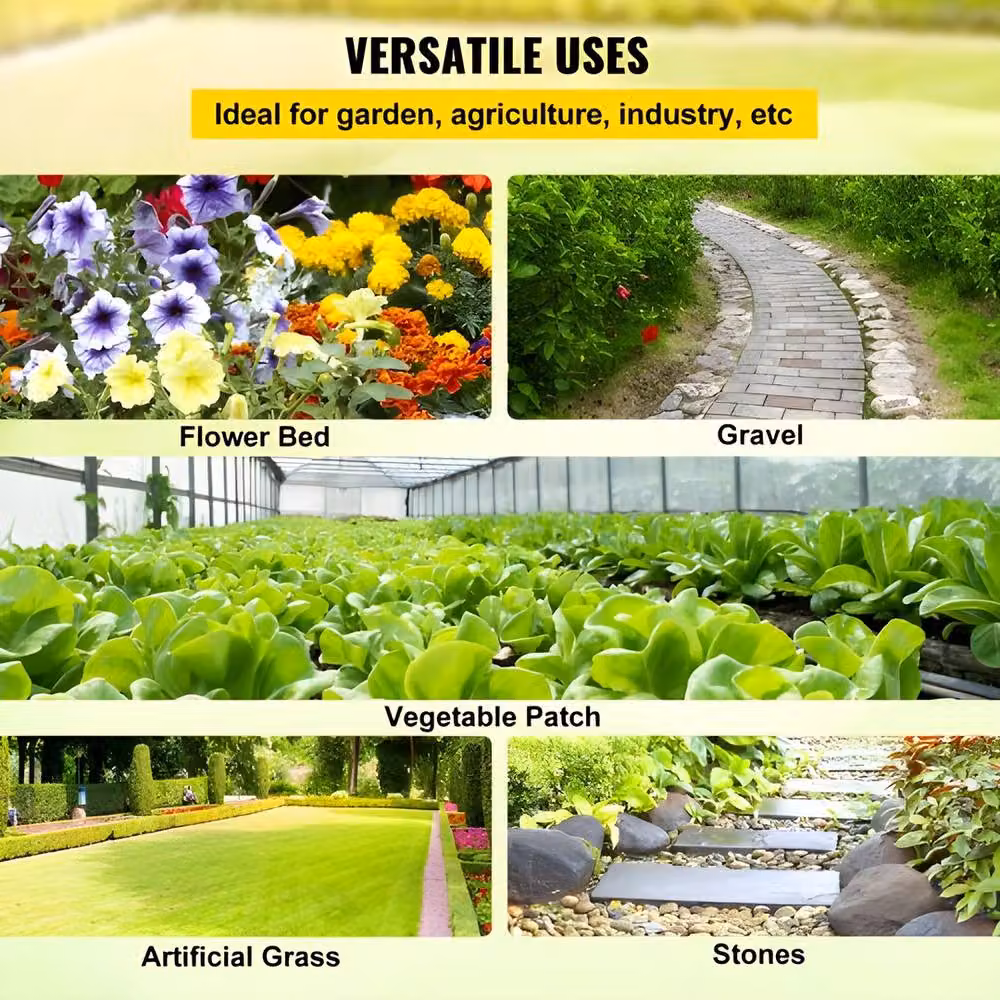 VEVOR Heavy Duty Black Weed Barrier Landscape Fabric – 8