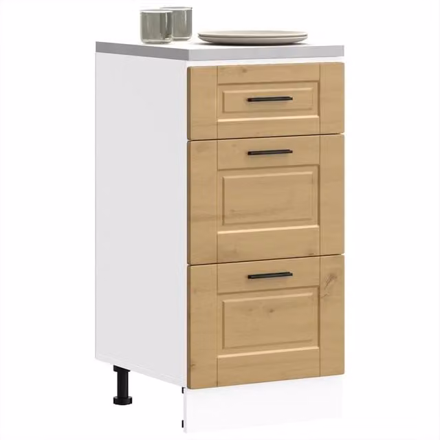 Berkfield Home Porto Artisan Oak Kitchen Base Unit in Brown and White