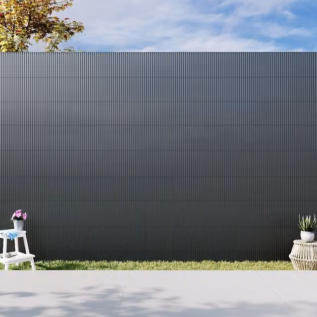 Livingandhome Opaque Grey PVC Weather-proof Privacy Screening Balcony Cover, W: 300 cm, H: 180 cm