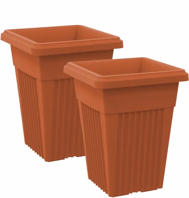 Simpa Sovereign Pillar Upright Planter Set of 2 in Terracotta, 40 cm – 1