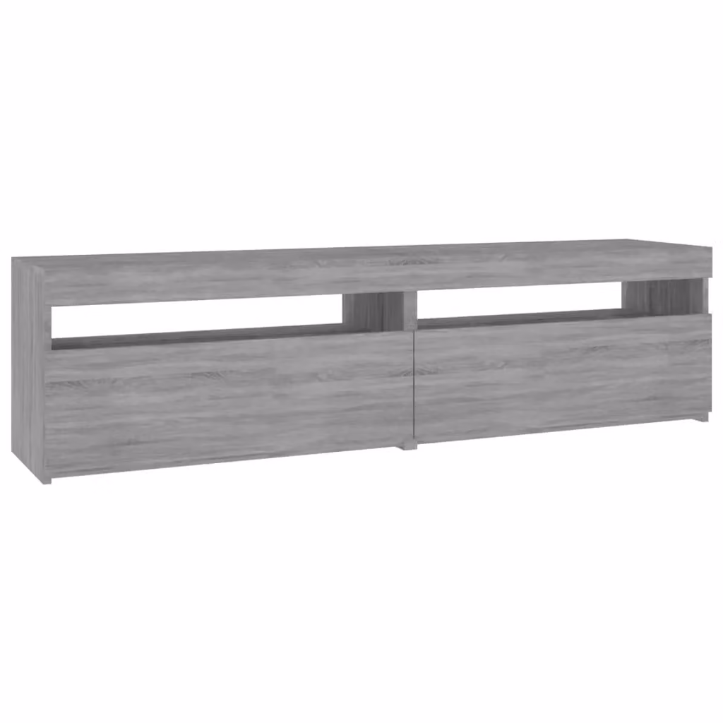 Berkfield Home Modern TV Cabinet with Integrated LED Lights, Grey Sonoma, 2 Pieces, W: 75 cm, D: 35 cm, H: 40 cm – 2