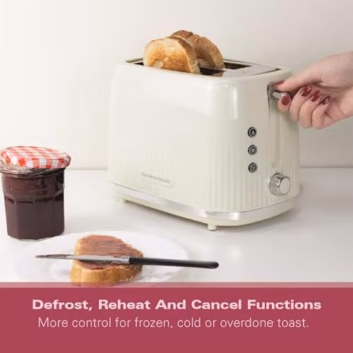 Hamilton Beach Miami 2 Slice Toaster, 800W, Sand/Beige – 3