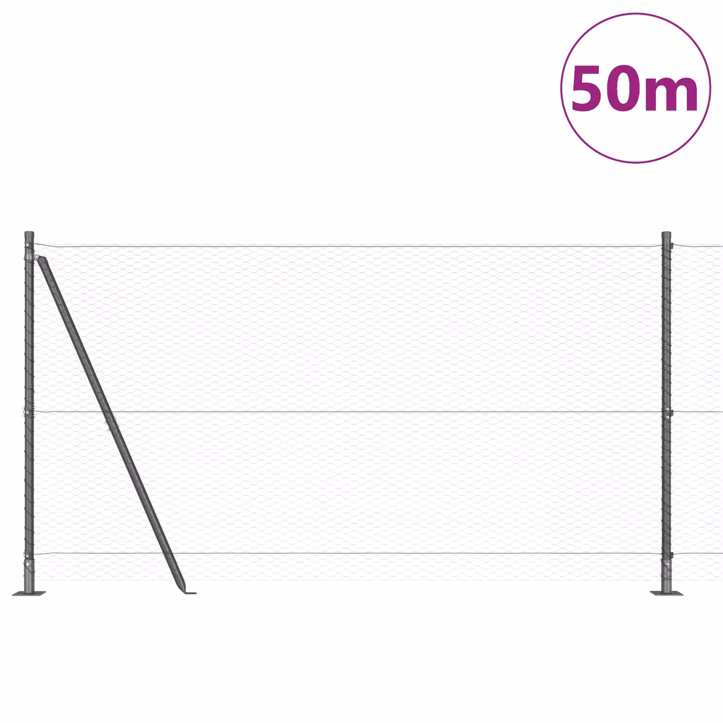 Berkfield Home Grey Steel Hexagon Fence, H: 1.2 m x W: 50 m – 2