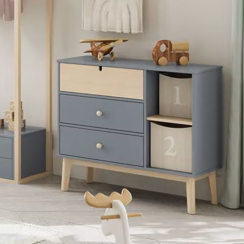 Calicosy Scandinavian Style Green Wood and MDF Chest of Drawers, Width: 90 cm – 2