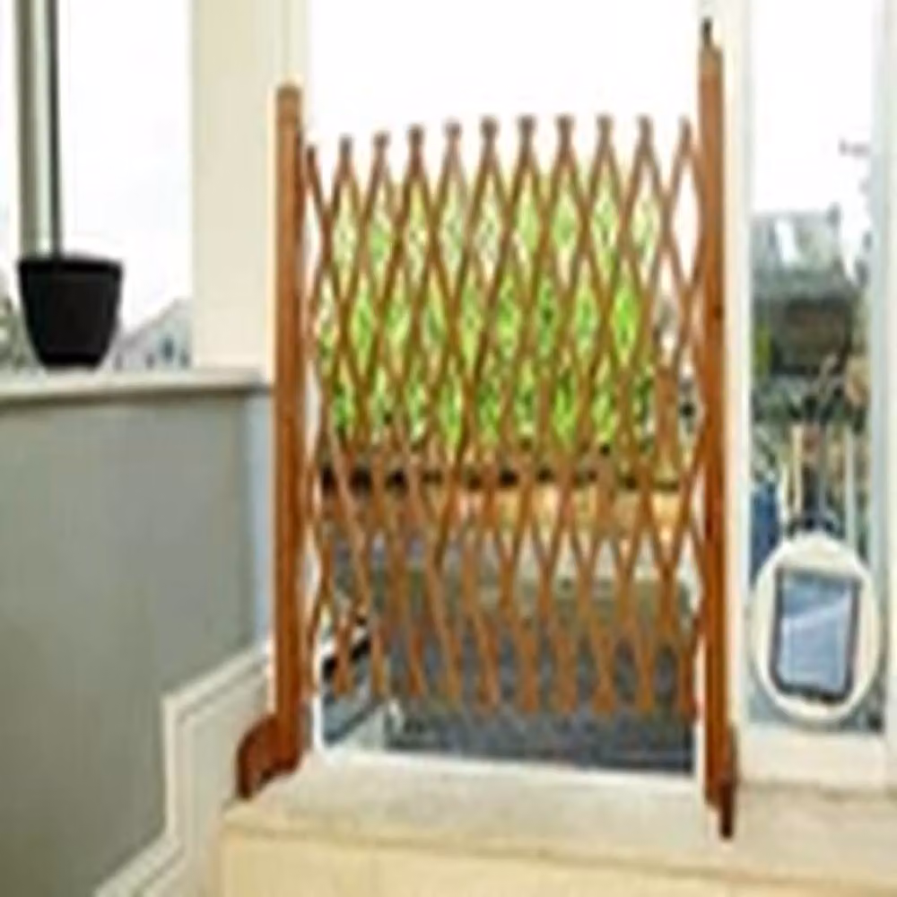 EONLION Brown Wooden Expanding Garden Trellis Fence and Freestanding Pet and Kid Barrier – 2