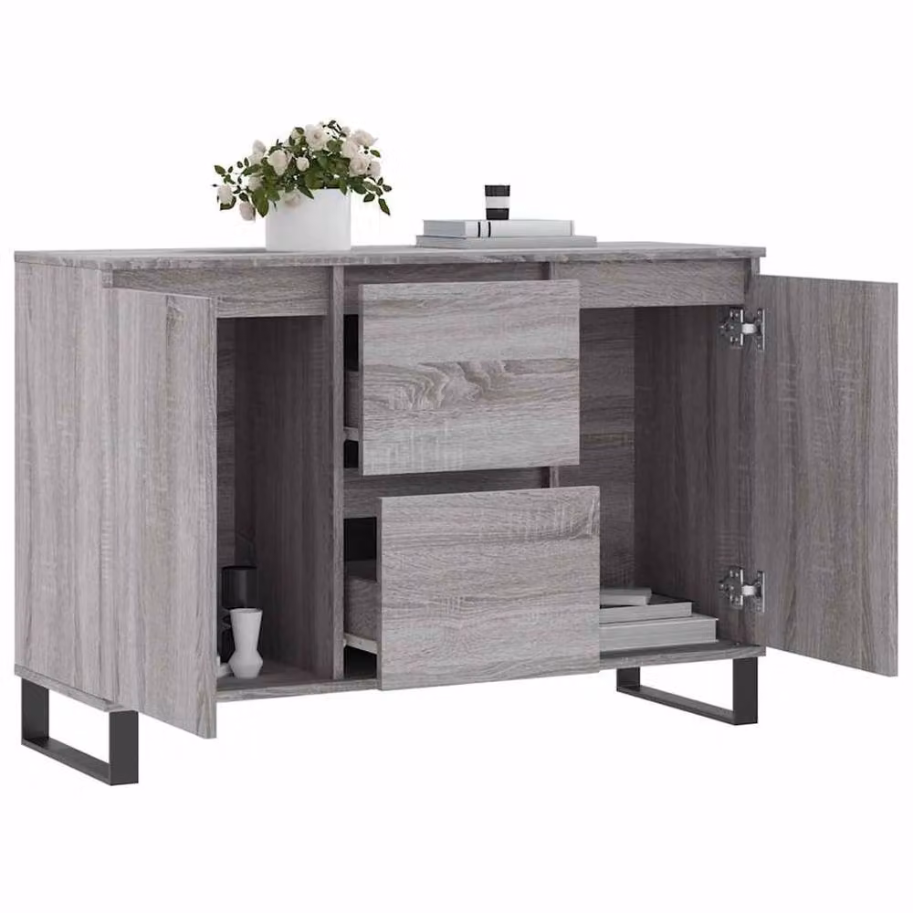 Berkfield Home Grey Sonoma Sideboard in Engineered Wood W/D/H: 104 x 35 x 70 cm – 2