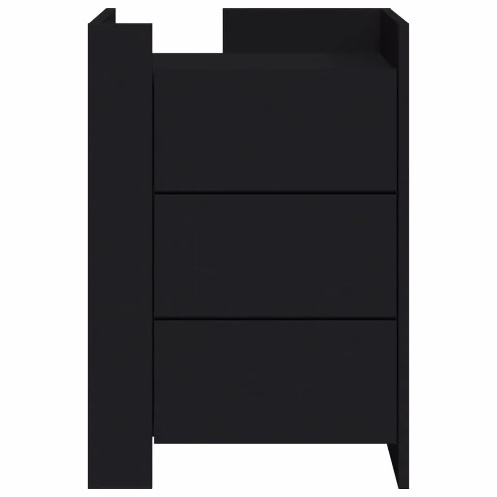 Berkfield Home Black Bedside Cabinet W/D/H: 45 x 50 x 65 cm – 4