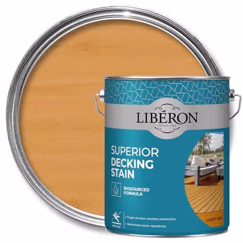 Libéron Superior Decking Stain Oil for Exterior Wood, Oak, Brown, 5 l