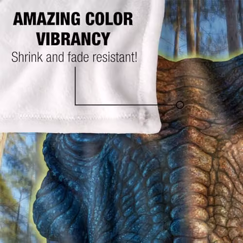 JQ Licensing Jlo T-Rex Dinosaur Head Super Soft Fleece Throw Blanket, Multicolour, W/D/H: 152 x 127 cm – 3