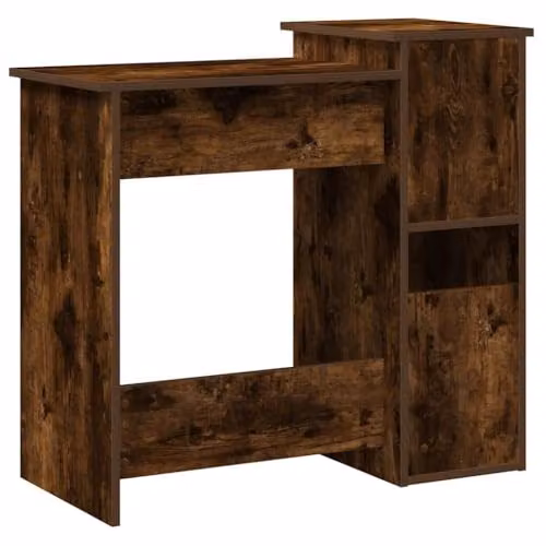 vidaXL Desk with Shelves in Brown Oak, W/D/H: 84 x 40 x 78 cm – 6