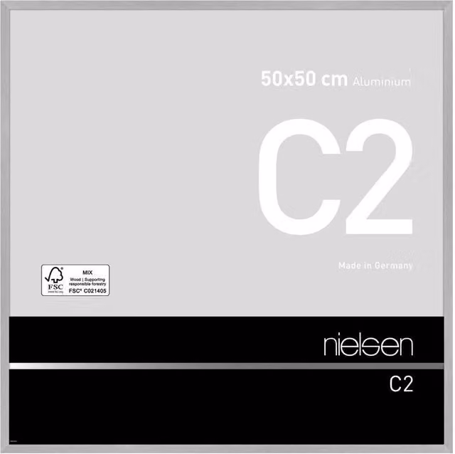 Nielsen Design C2 Aluminium Square Picture Frame in Silver, W/H: 50 x 50 cm