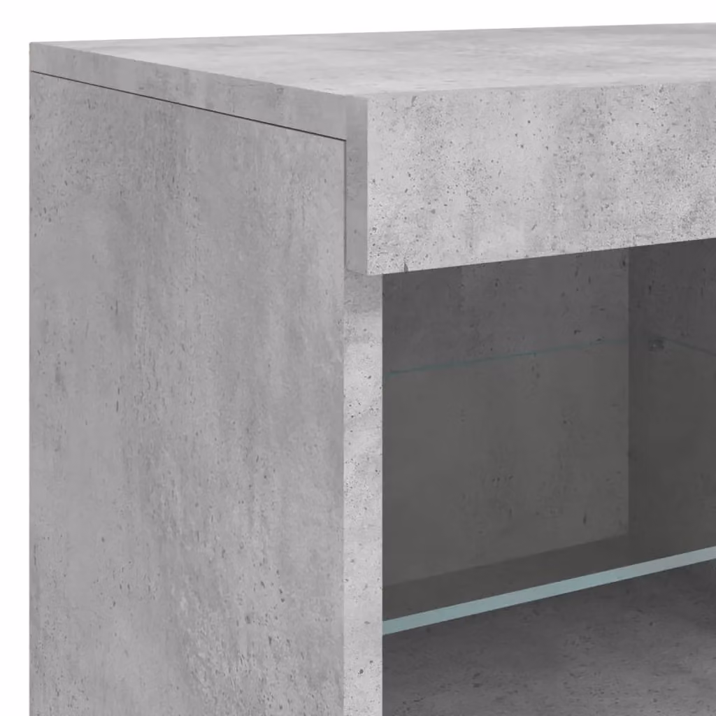 Berkfield Home Modern Sideboard with Integrated LED Lights in Concrete Grey, W/D/H: 81 x 37 x 67 cm – 5
