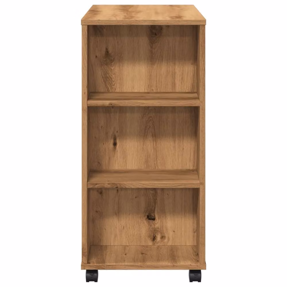 Berkfield Home Artisan Oak Rolling Cabinet in Brown, W/D/H: 60 x 35 x 75 cm – 5