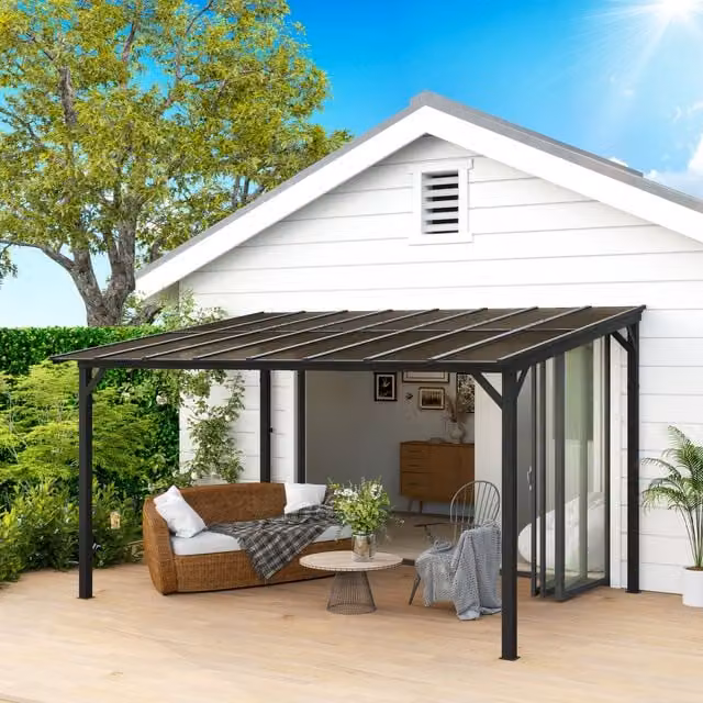 Outsunny UPF 50 Metal Pergola in Dark Grey, W/D/H: 294 x 428 x 258 cm