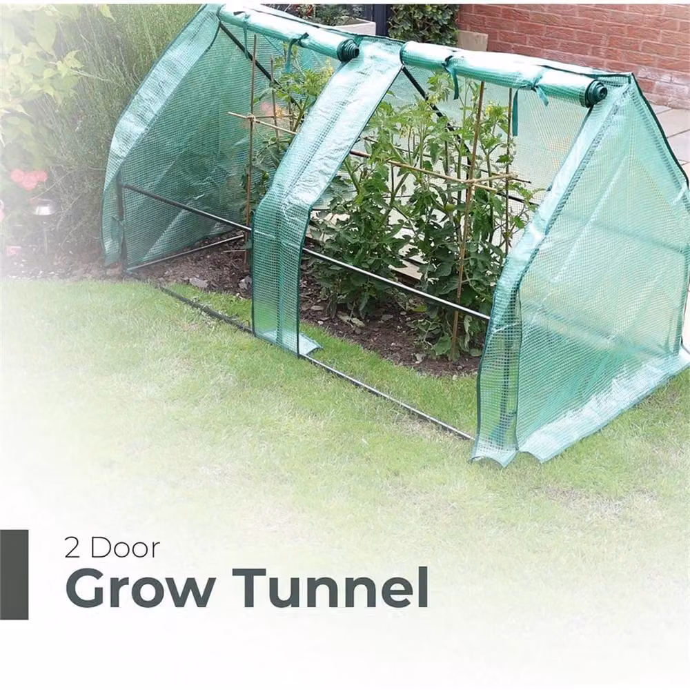 Nordara Mini Greenhouse Grow Tunnel Plant Tent in Green, W/D/H: 220 x 90 x 47 cm – 4