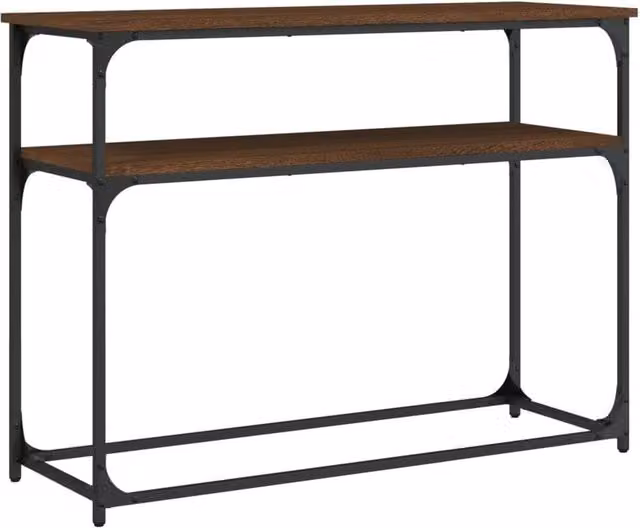 Berkfield Home Industrial Console Table in Brown Oak, W/D/H: 100 x 35.5 x 75 cm – 1