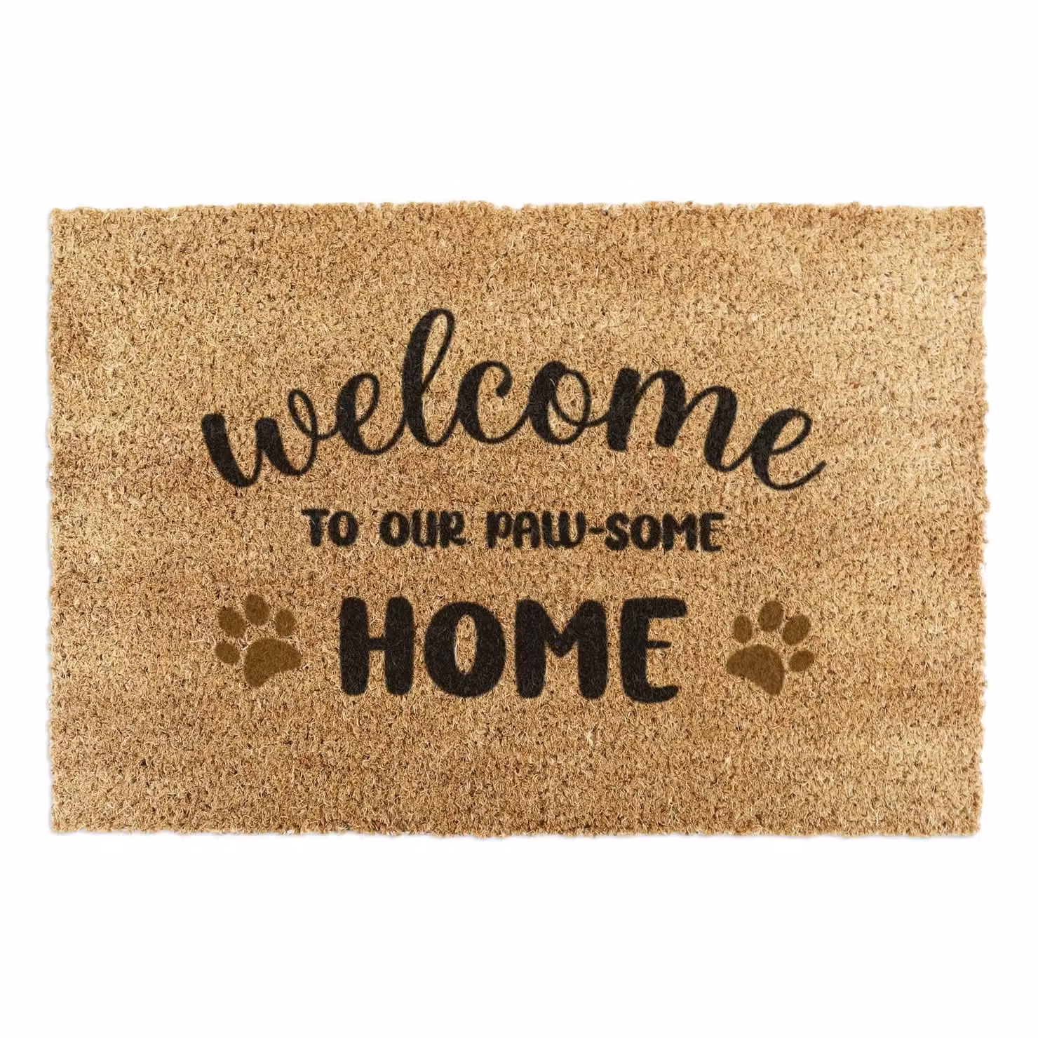Artsy Mats Welcome To Our Paw-Some Home Doormat, Brown, W: 90 cm, D: 60 cm – 2
