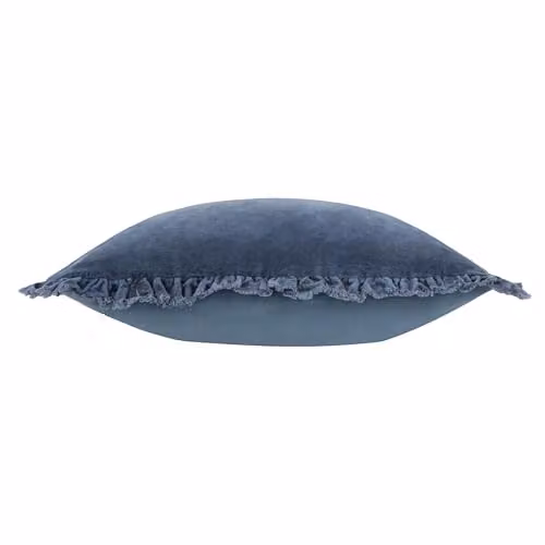 Yard Bertie Blue Cotton Velvet Square Cushion, W/D/H: 45 x 45 x 45 cm – 2