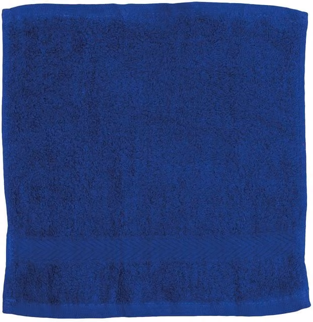 Towel City Luxury Blue Cotton Face Towel with Border and Hanging Loop
