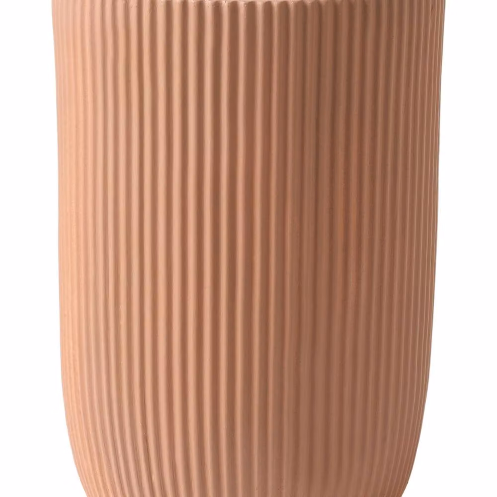 Wyld and Coco Evergreen Brown Vertical Rib Fibre Clay Planter Tub – 2