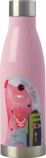 Maxwell Williams Pete Cromer Pink Parrot Vacuum Insulated Stainless Steel Bottle, 500ml