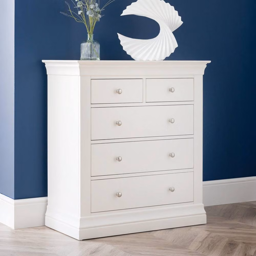 Cheshire Premium Ardena 3 + 2 Drawer Chest in White – 2