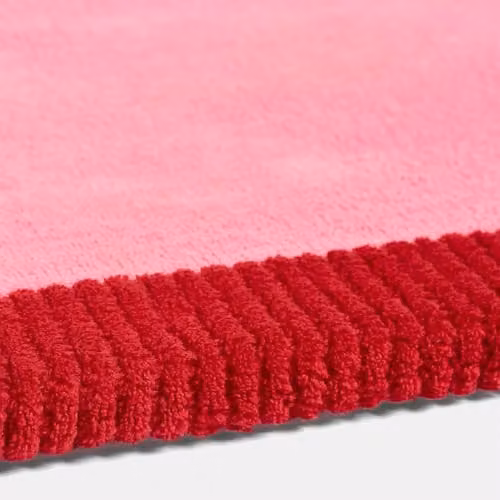 OHS Modern Rectangular Hand Tufted Area Rug with Contrast Border in Pink and Red, W/D: 120 x 170 cm – 3