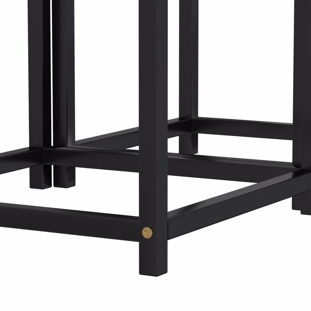 Berkfield Home Set of 2 Black Nesting Tea Tables in MDF and Metal – 4