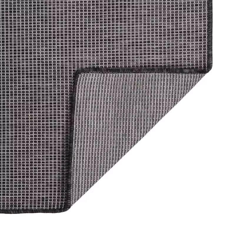 Berkfield Home Grey Outdoor Flatweave Round Rug, W: 80 cm, L: 250 cm