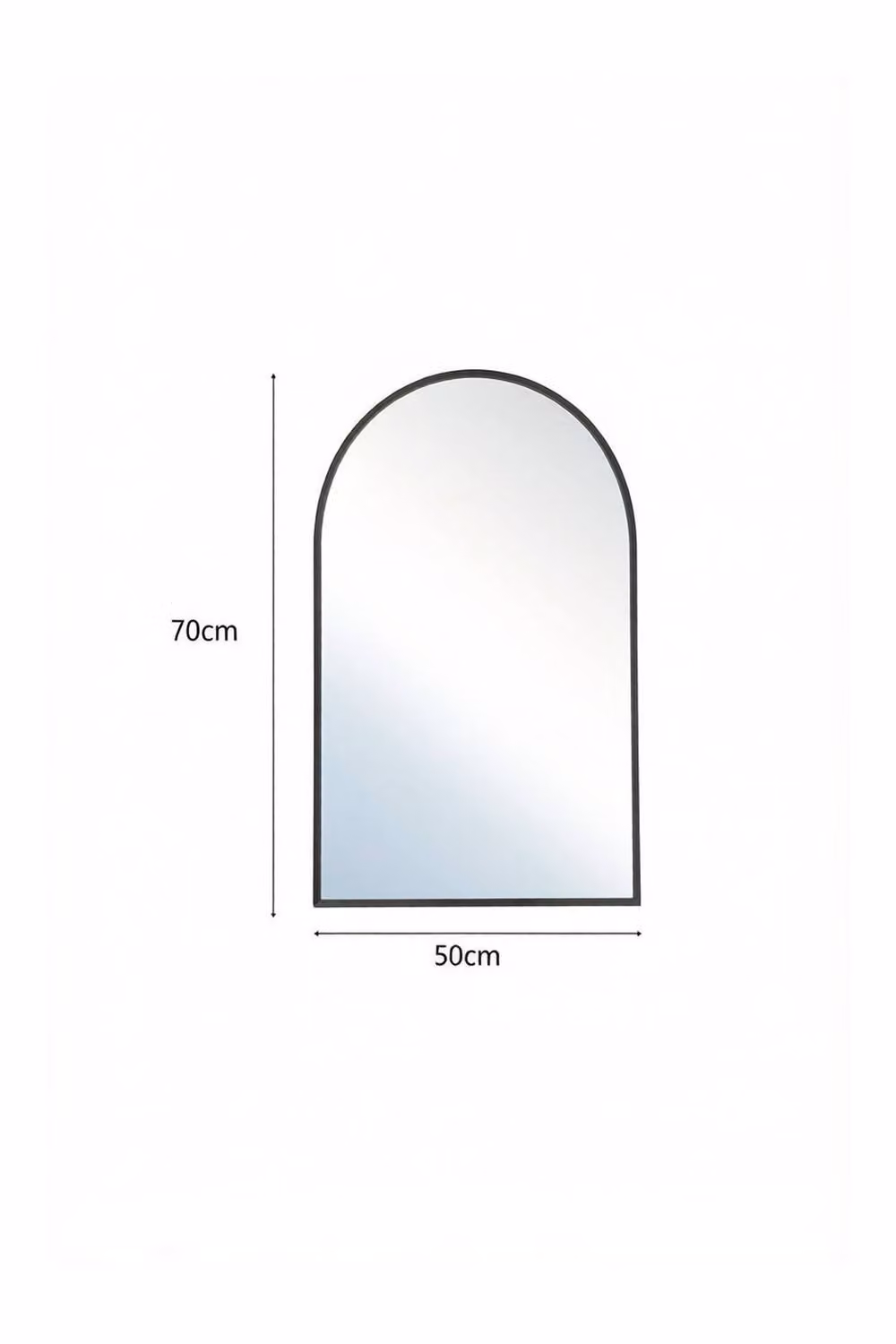 Garden Sanctuary Arched Wall Mirror with Black Aluminum Alloy Frame – 2