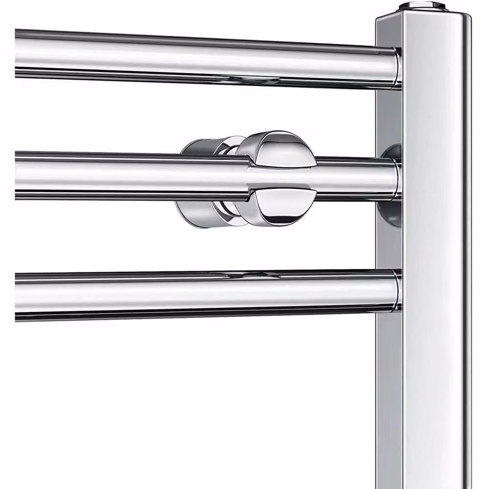 VOGREX Chrome Straight Heated Towel Rail, Silver, W: 60 cm, H: 120 cm, D: 6 cm – 2