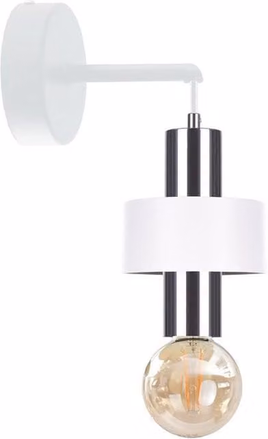 Netlighting Unica Wall Lamp in White and Silver with E27 Socket