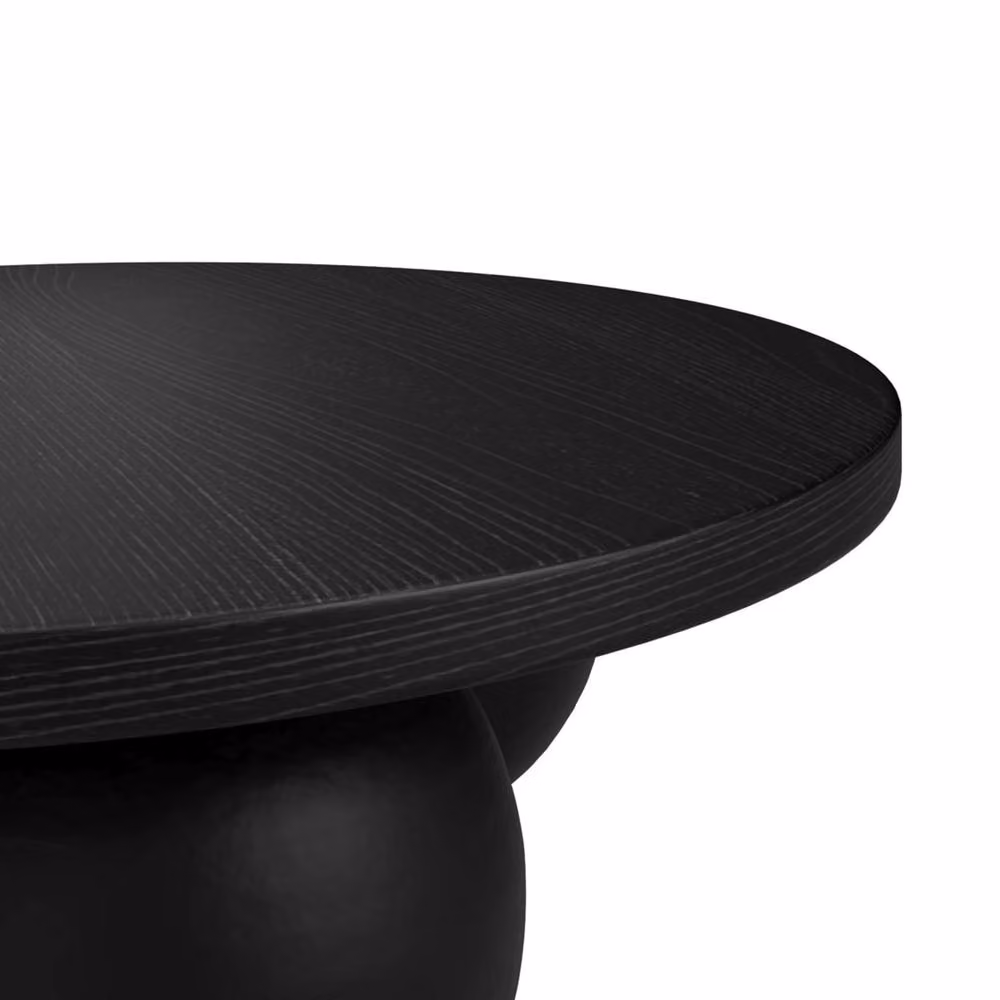 Wyld Haus Templemore Modern Round Black Concrete Coffee Table – 3