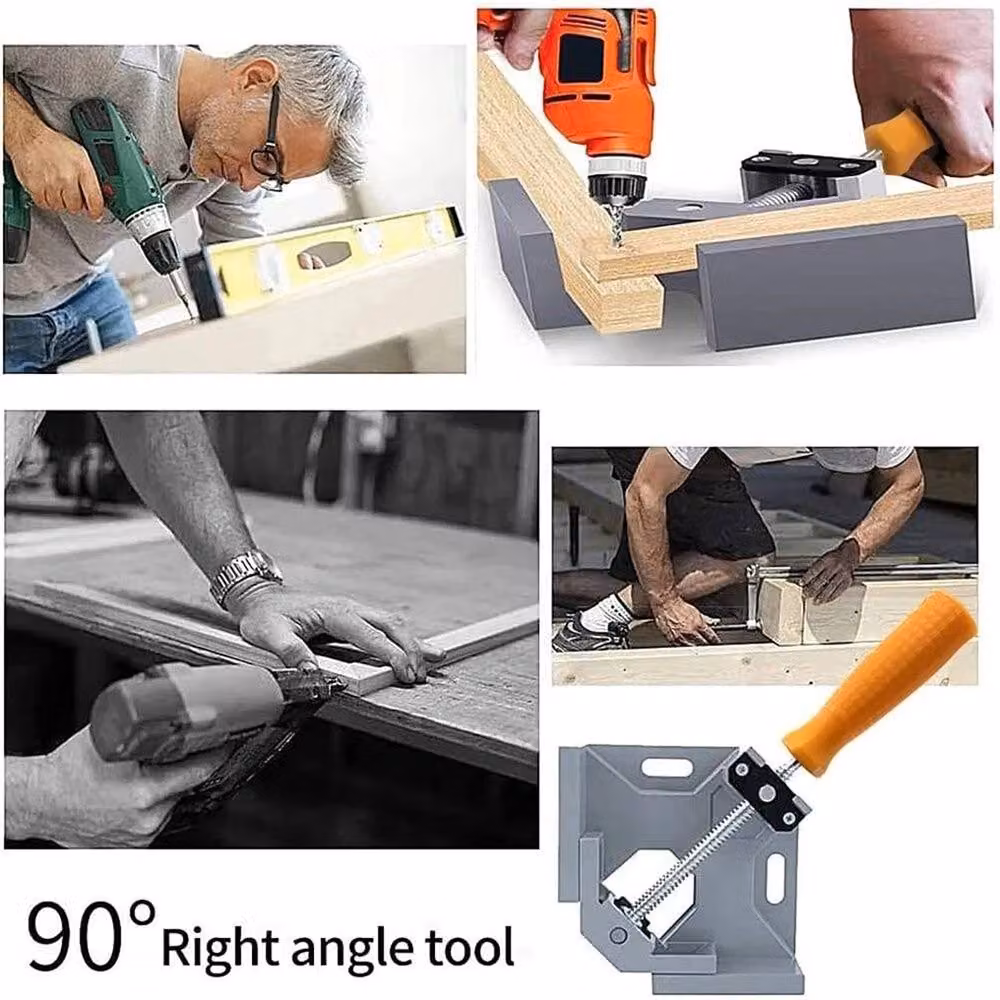Nordara 2x 90 Degree Right Angle Corner Clamp Woodworking Tool in Grey Aluminum Alloy – 4