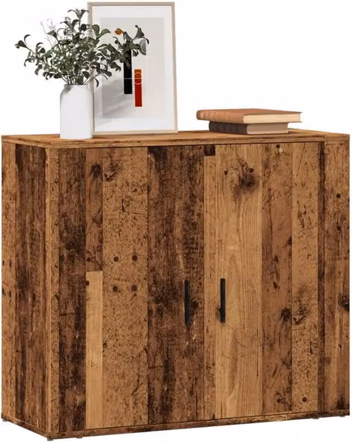 Berkfield Home Old Wood Sideboard in Brown, Engineered Wood, W/D/H: 80 x 33 x 70 cm – 1