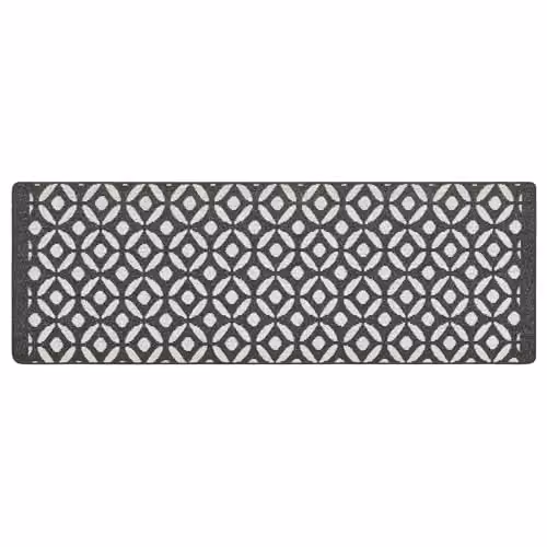 My Mat Crescent Stain Resistant Charcoal Grey Geometric Runner, W: 67 cm, L: 200 cm – 1