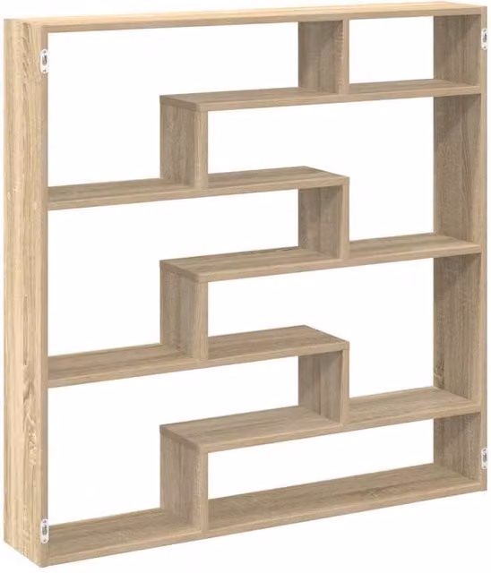 Berkfield Home Wall Mounted 7 Compartment Cube Shelf in Sonoma Oak Brown Engineered Wood