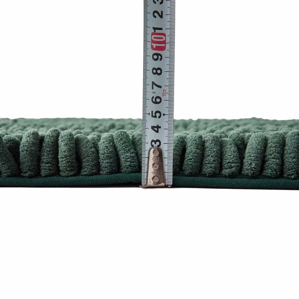 GAVENO CAVAILIA Chenille Microfibre Non-Slip Bath Mat in Green, W/D: 50 x 80 cm – 3