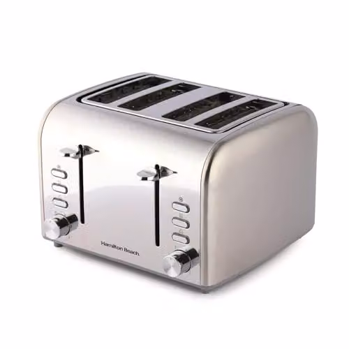 Hamilton Beach Rise 4 Slice Stainless Steel Toaster, 1600W, Silver