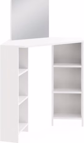 GFW Frances Corner Dressing Table in White Matt MDF
