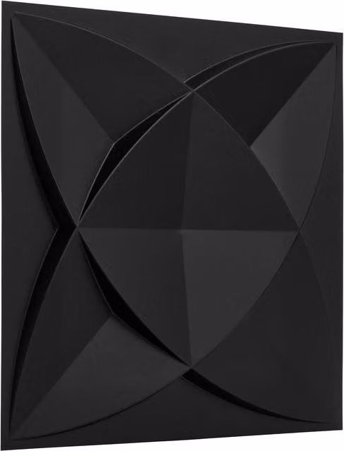 NOVECRAFTO Star Design 3D Wall Panels in Matte Black with Adhesive Included