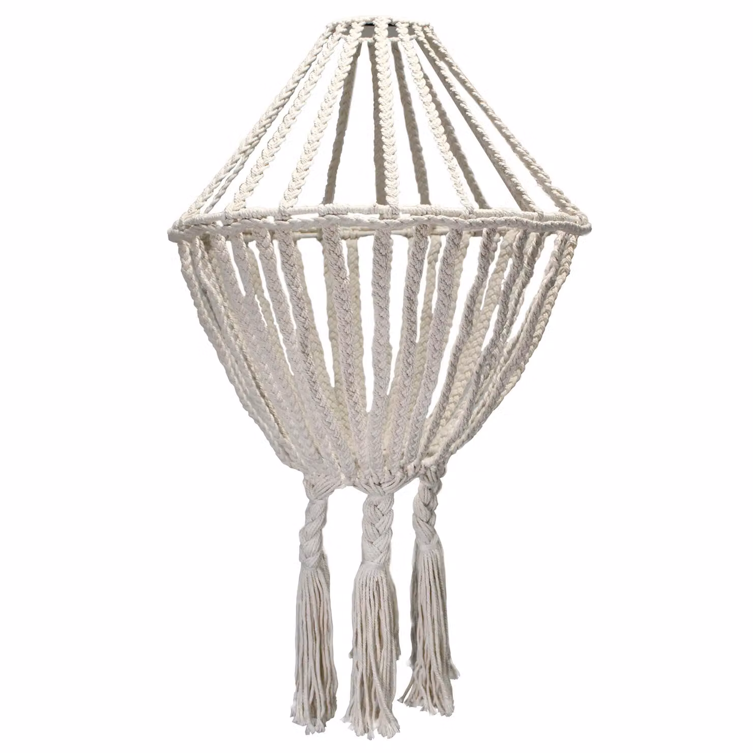 KDMD Macrame Large Drop Chandelier in White – 3